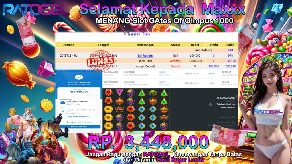 BUKTI JACKPOT SLOT GATES OF OLYMPUS 1000 TERPERCAYA DI INDONESIA TGL 20-06-2024