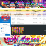 BUKTI JACKPOT SLOT  SUGAR RUSH 1000 TERPERCAYA DI INDONESIA TGL 07-09-2024